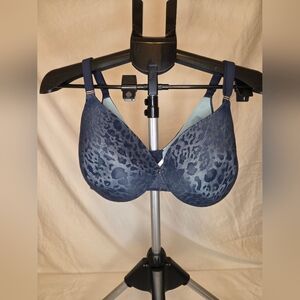 Navy Leopard Lace Backsmoothing Cacique Bra